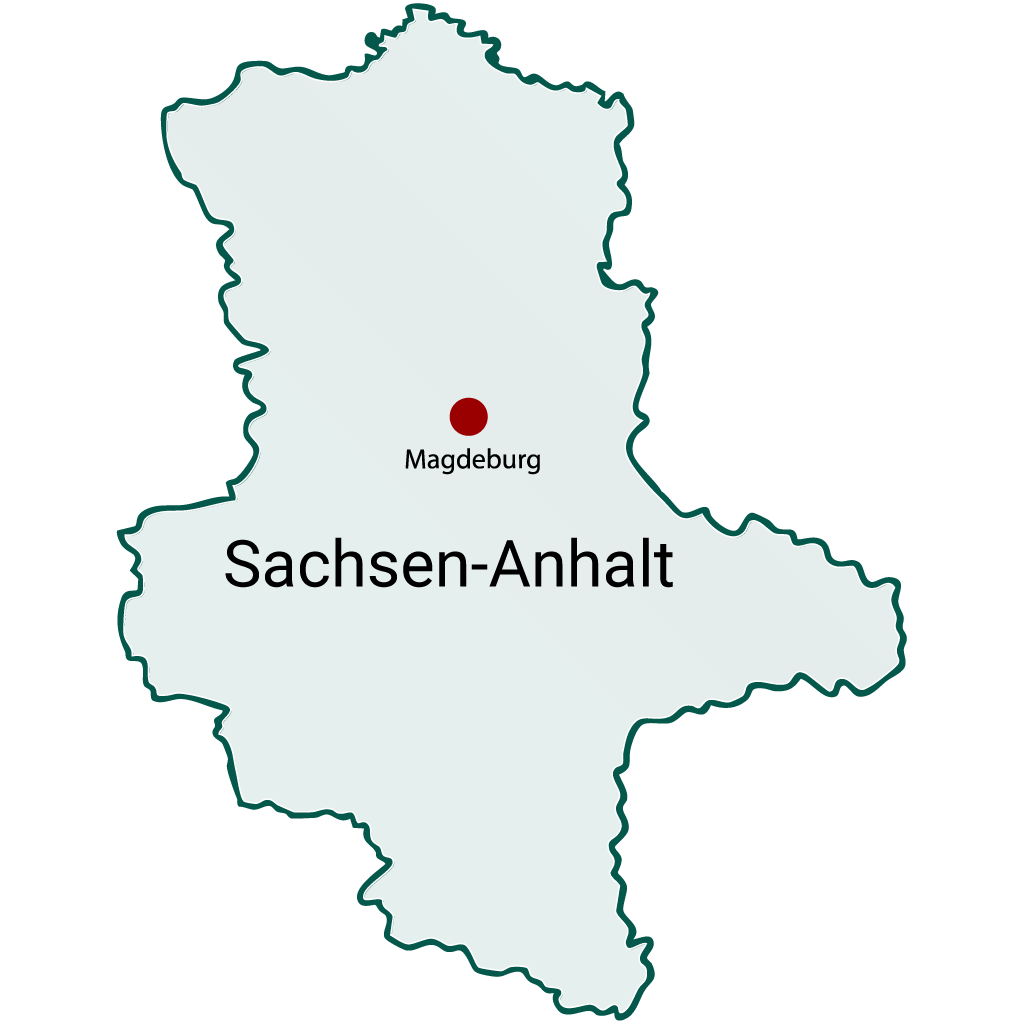 Sachsen-Anhalt Karte mit Nummern